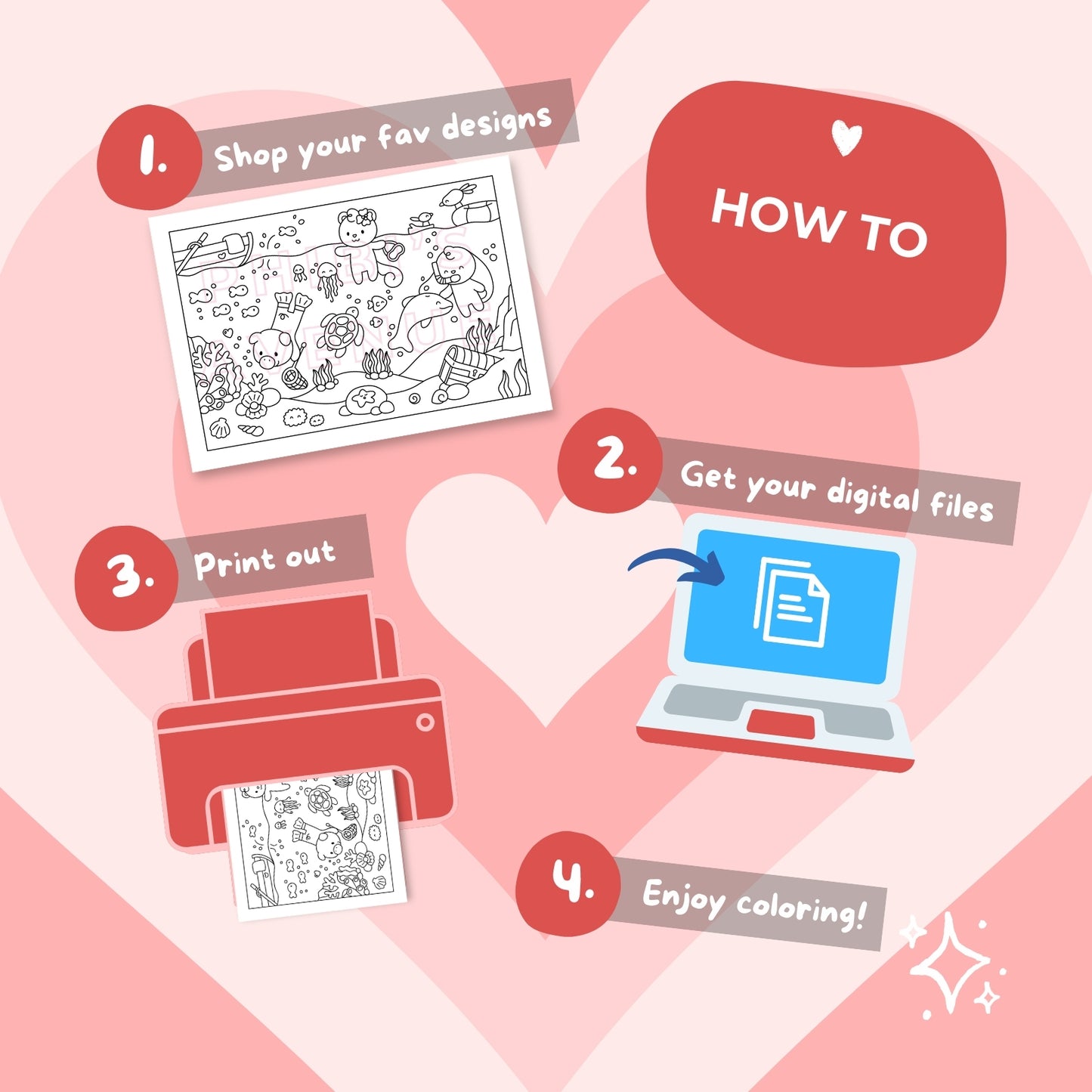 Valentine's Cards - Digital Download Coloring Cards
