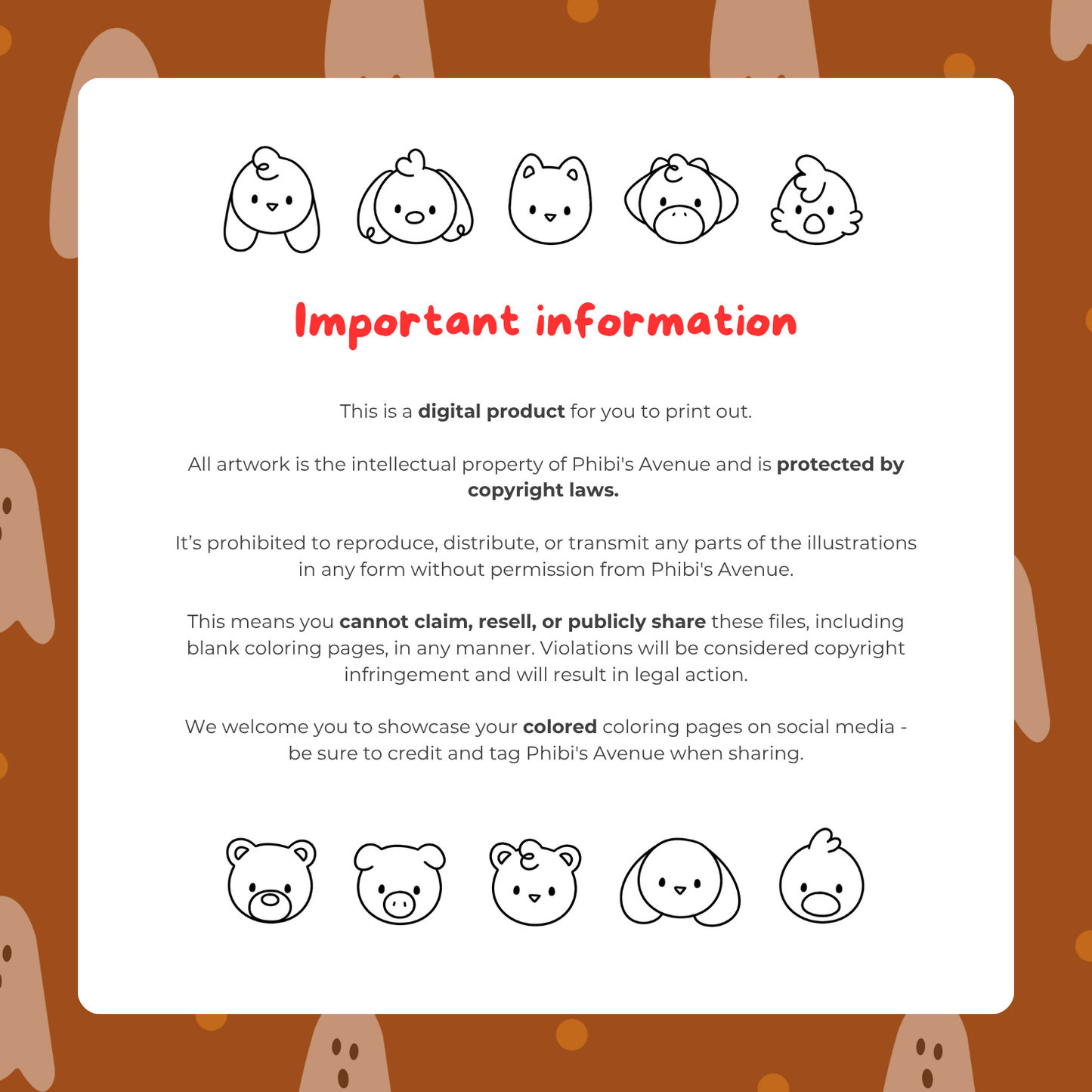 Spooky Halloween - Digital Download Coloring Pages